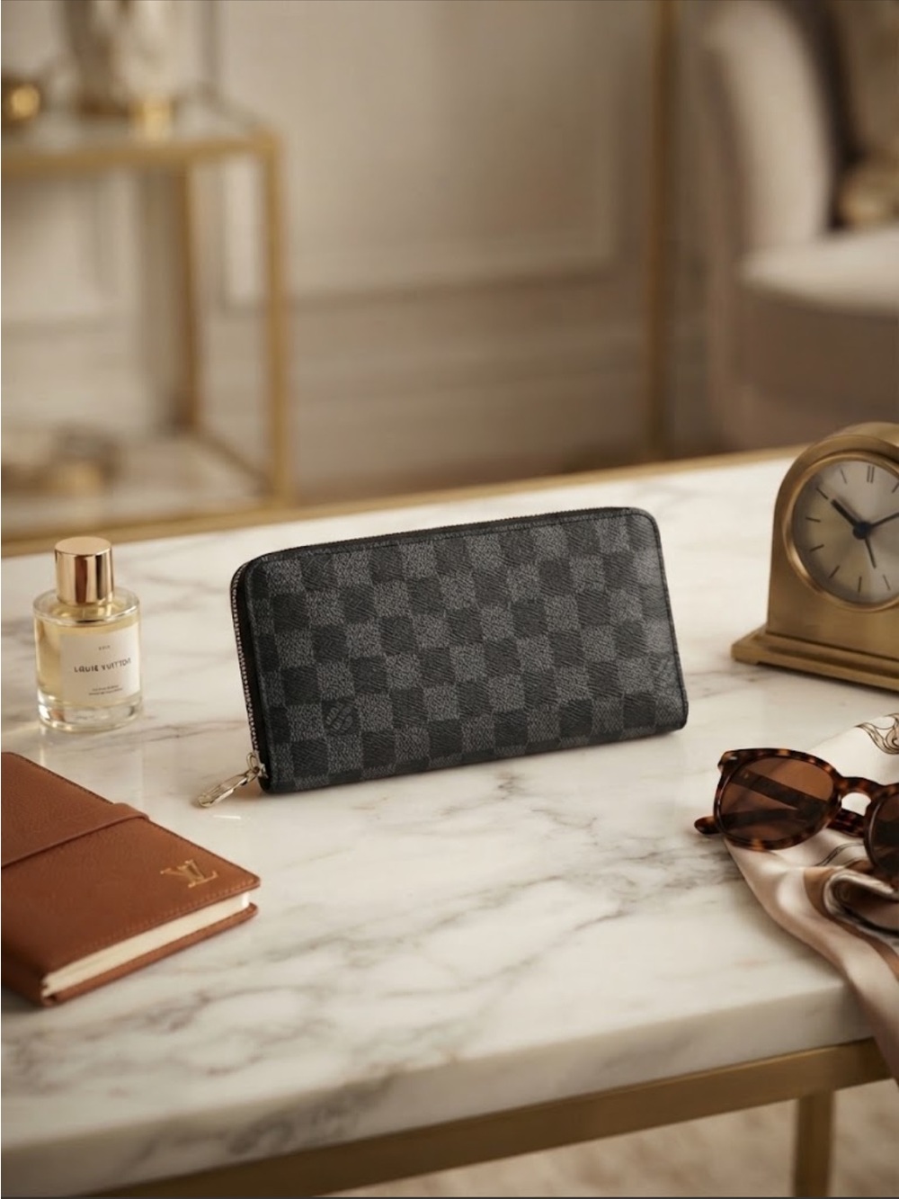 Graphite/Black Zip-Around Full Size Wallet
